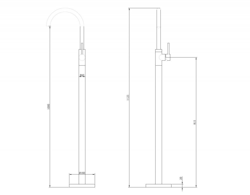 картинка Смеситель ABBER Wasser Kreis AF8141RG напольный для раковины розовое золото 