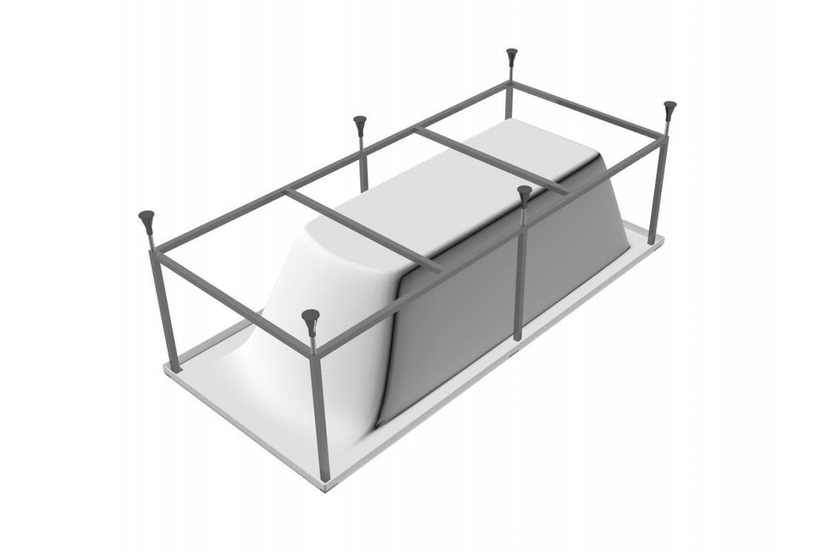 картинка Акриловая ванна Vayer Boomerang 180x80 с каркасом и слив-переливом 