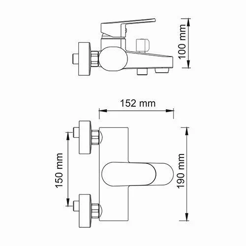 картинка Смеситель для ванны с коротким изливом WasserKRAFT Donau 5301 