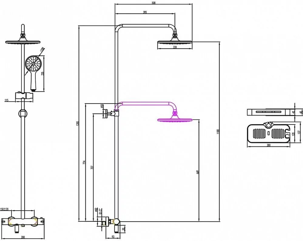 картинка Душевая стойка Lemark Tropic LM7010C 