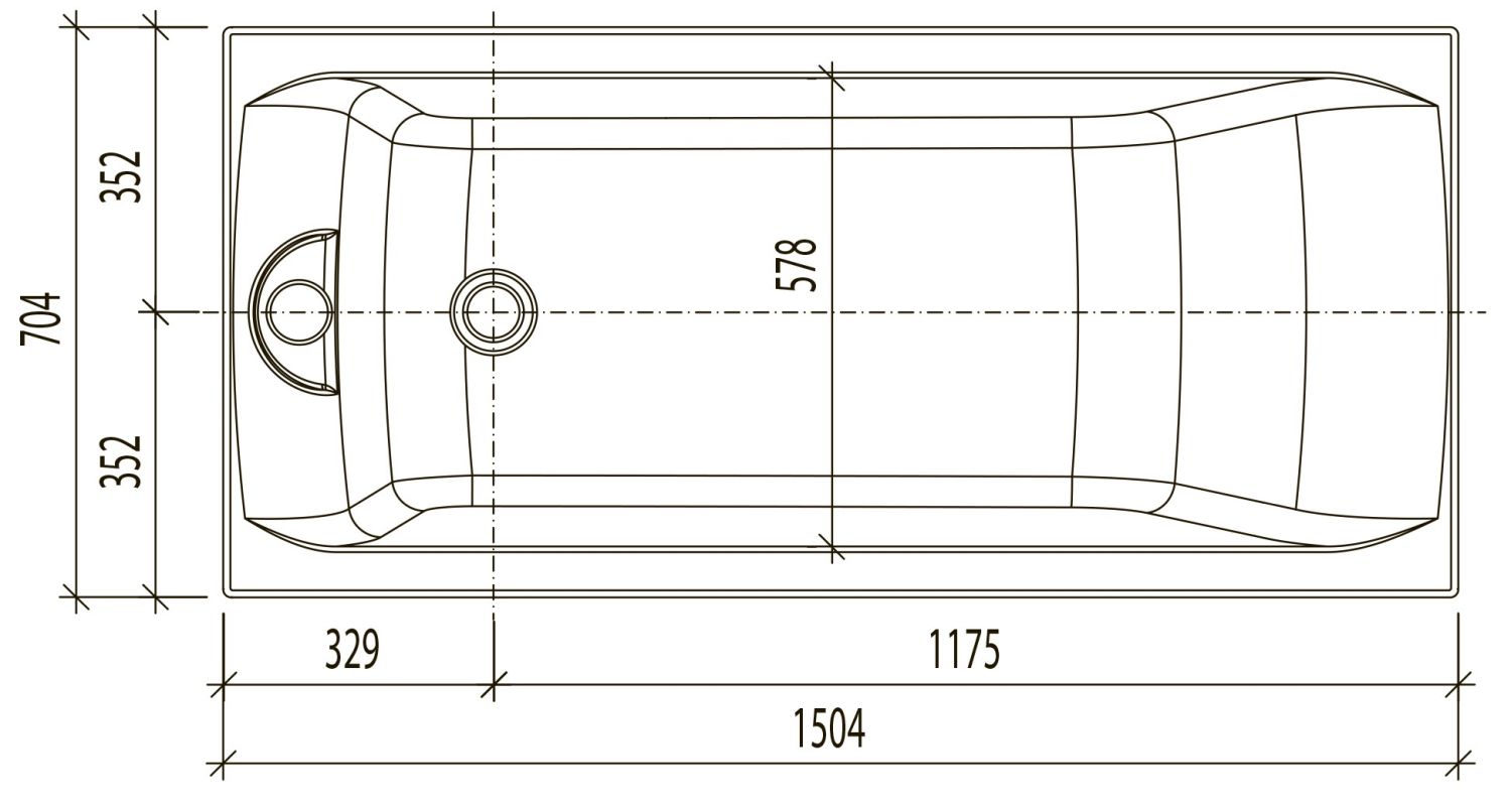 картинка Акриловая ванна Eurolux QWATRY 170x70 с ножками 