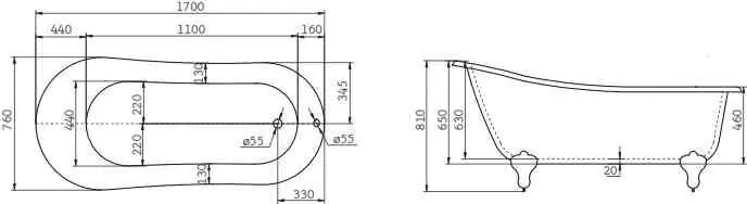 картинка Акриловая ванна BelBagno BB06-1700 