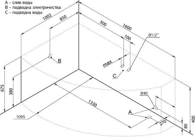 картинка Акриловая ванна Aquanet Jamaica 160x100 L с каркасом 