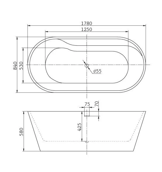 картинка Акриловая ванна BelBagno BB14 