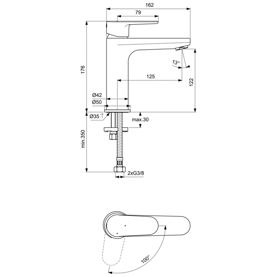 картинка Смеситель для раковины Ideal Standard CERAFINE MODEL O BC700AA 