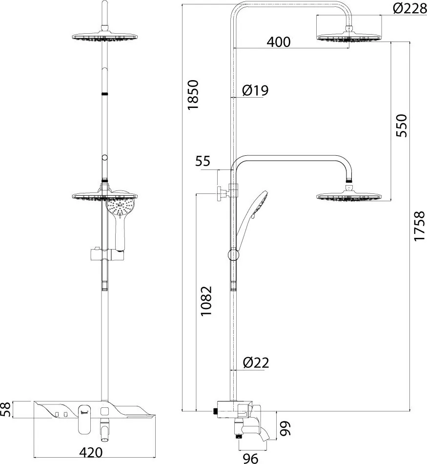 картинка Душевая стойка Lemark Tropic LM7003C 