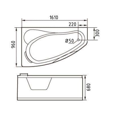 картинка Акриловая ванна Gemy G9046 O L 