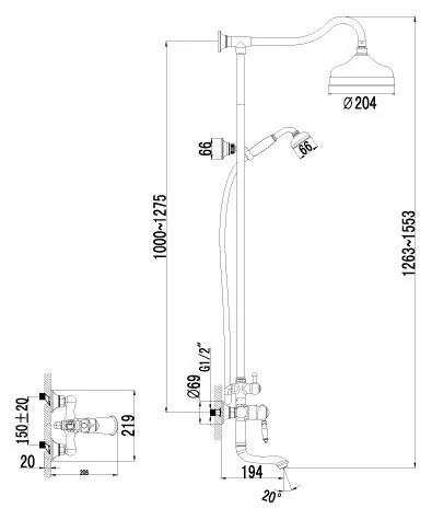 картинка Душевая стойка Lemark Villa LM4862B 