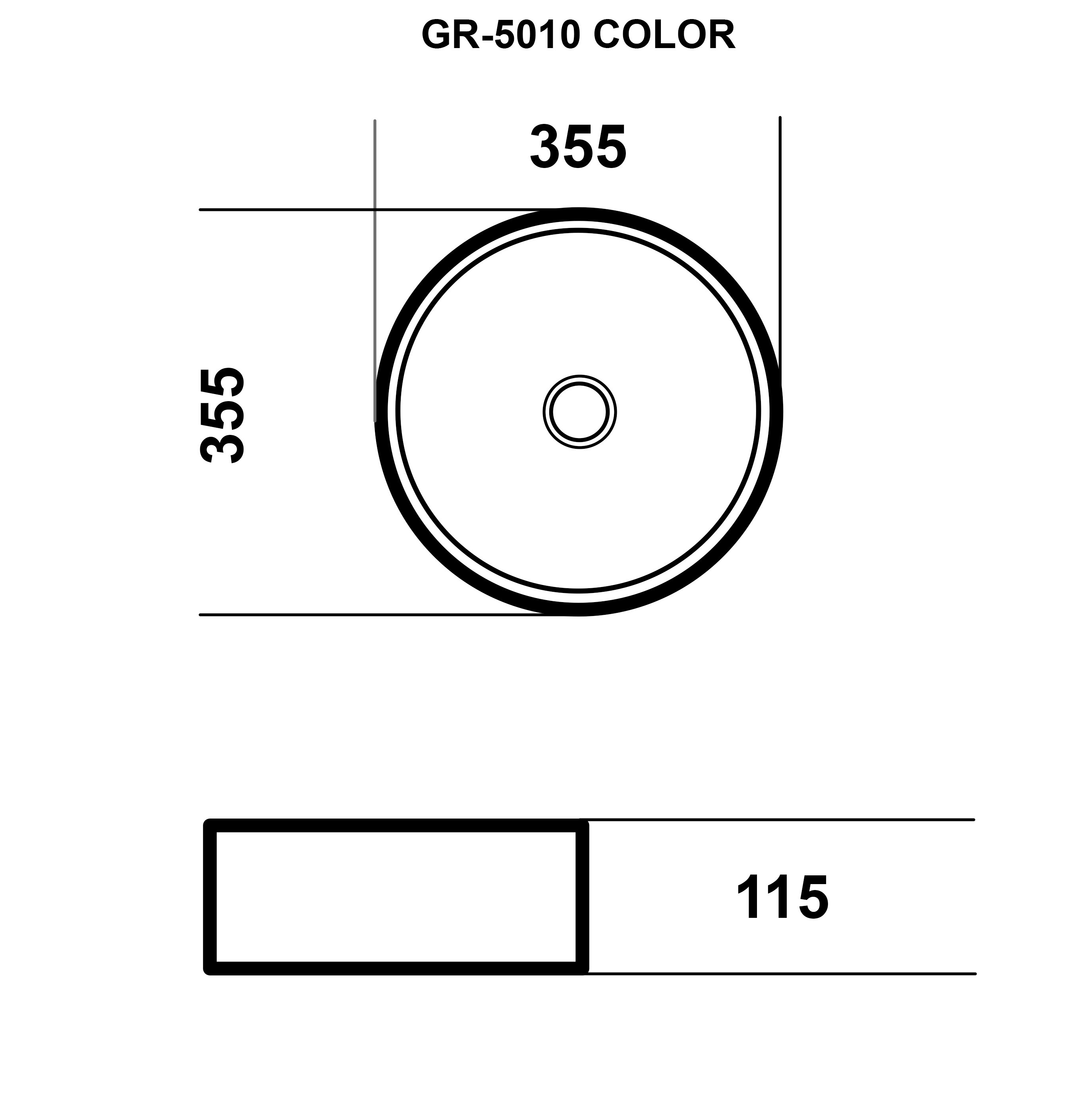 картинка Раковина Grossman GR-5010GLW 355х355х115 белая с золотом 