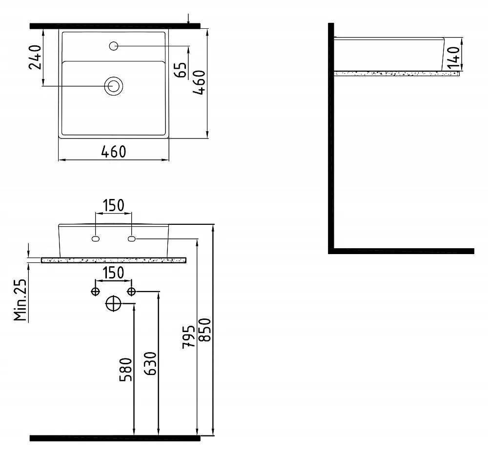 картинка Раковина Bien Infinitum INLG04601FD1W3000 