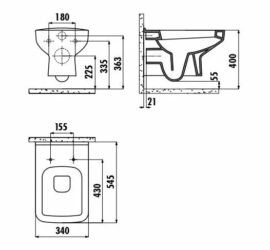 картинка Унитаз подвесной Creavit Sphinx SP320-11CB00E-0000 