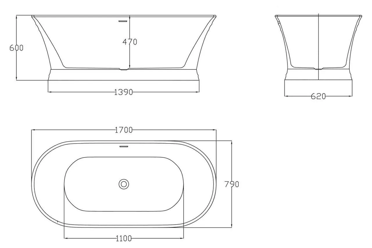 картинка Акриловая ванна BelBagno BB402-1700-790 