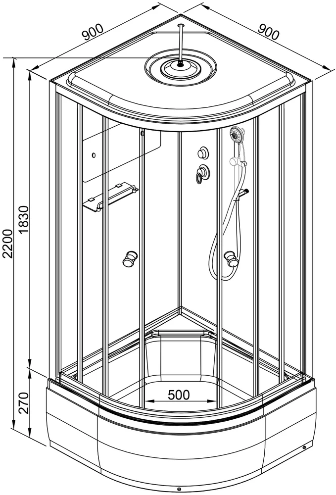 картинка Душевая кабина AvaCan D279 S 