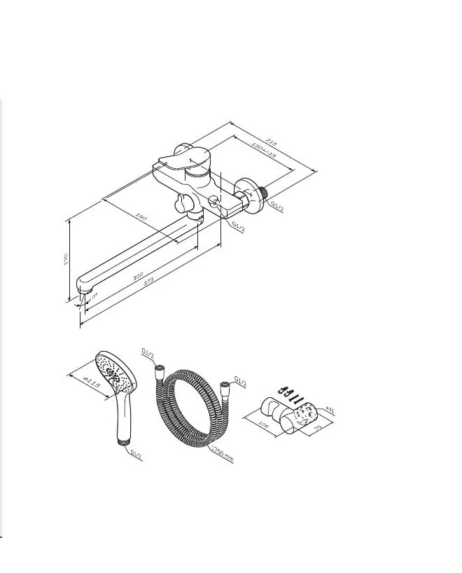 картинка Смеситель для ванны и душа AM.PM X-Joy F85A95000 