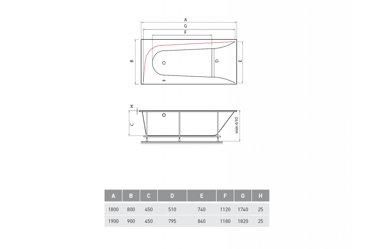 картинка Акриловая ванна Vayer Boomerang 190x90 L с каркасом 