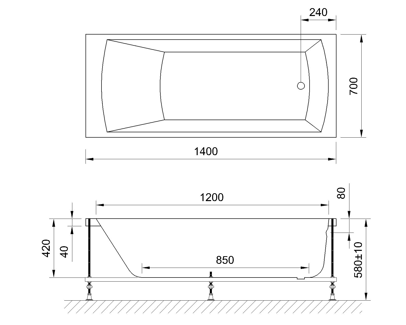 картинка Гидромассажная ванна Royal Bath VIENNA STANDART 140x70x58 