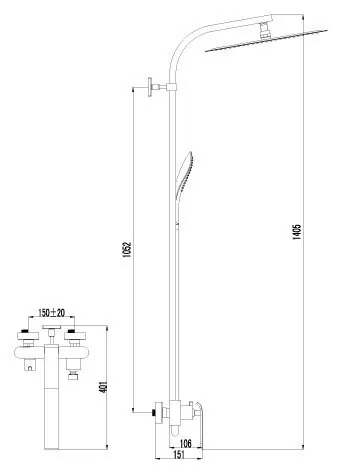 картинка Душевая стойка Lemark Melange LM4960CW 