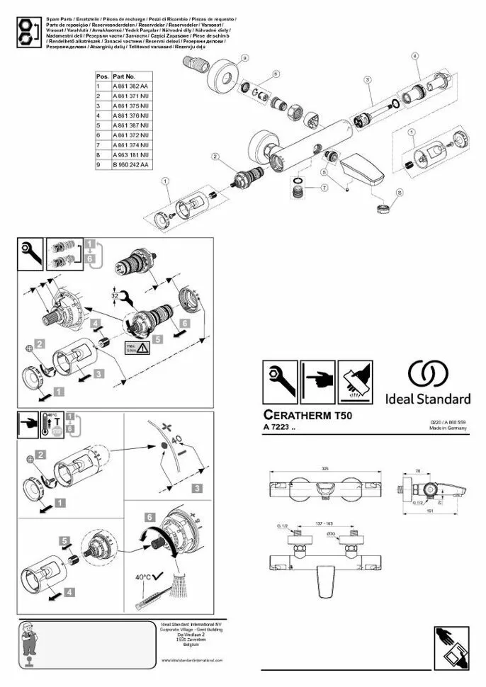 картинка Смеситель Ideal Standard A7223AA для ванны с душем 