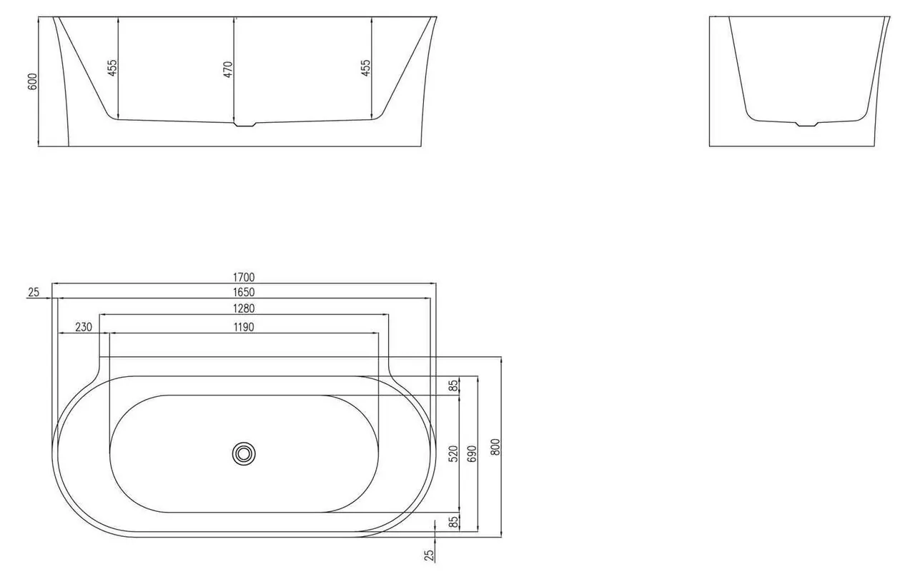 картинка Акриловая ванна BelBagno BB409-1700-800 