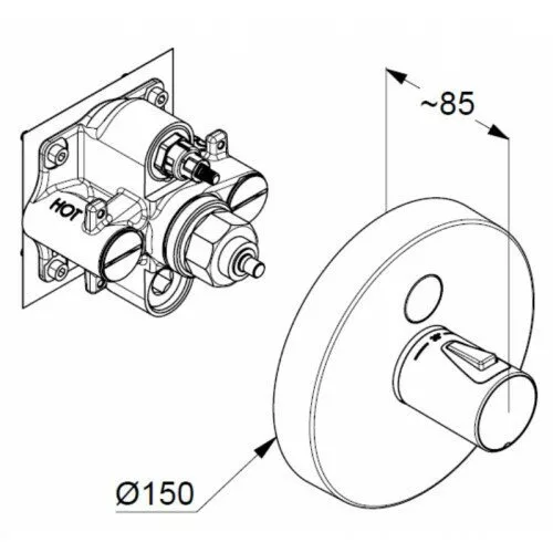 картинка Смеситель для душа Kludi PUSH 389020538 встраиваемый, хром 