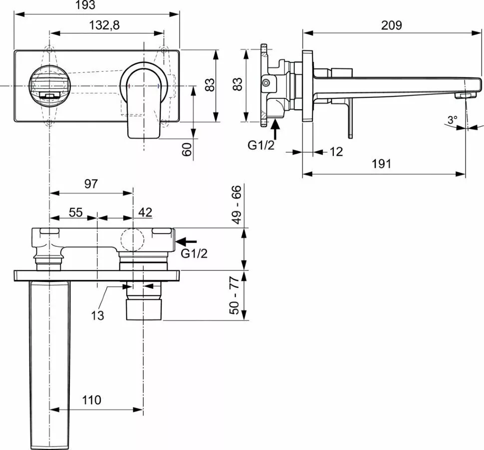 картинка Смеситель для раковины Ideal Standard  EDGE A7116AA 