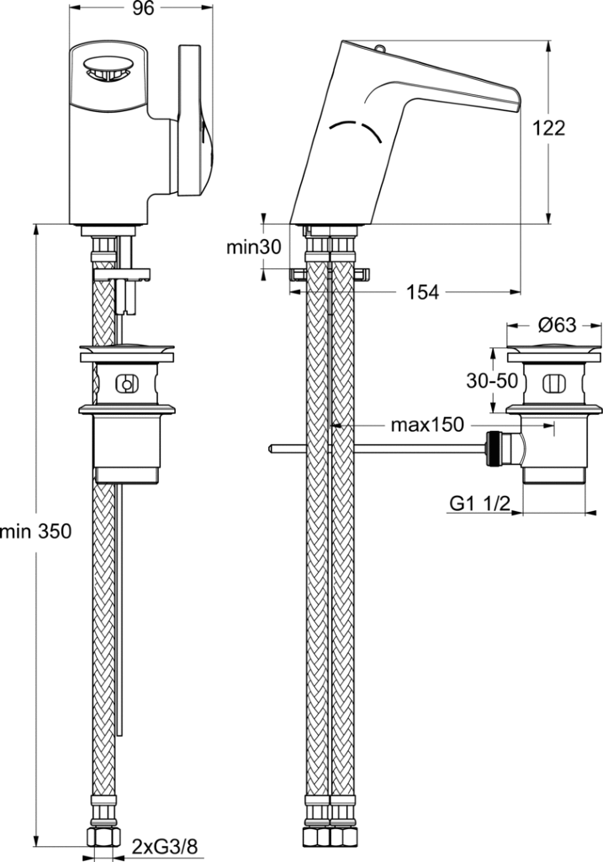 картинка Смеситель Ideal Standard MELANGE B8630AA для раковины 