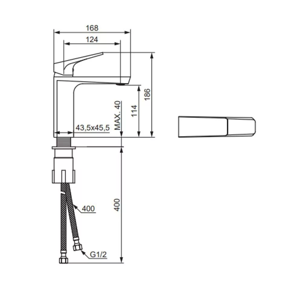 картинка Смеситель для раковины Damixa Merkur 400210300 