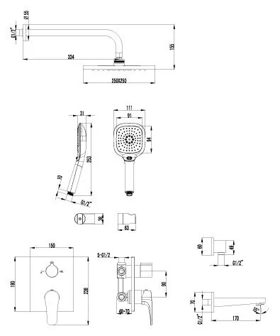 картинка Душевой комплект Lemark Shift LM4322C С ВНУТРЕННЕЙ ЧАСТЬЮ 