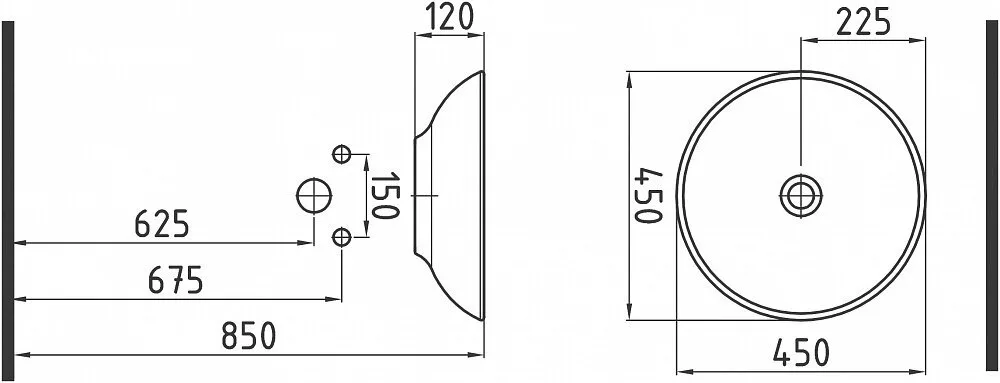 картинка Раковина Bien Harmony HRLG04501FD0W3000 