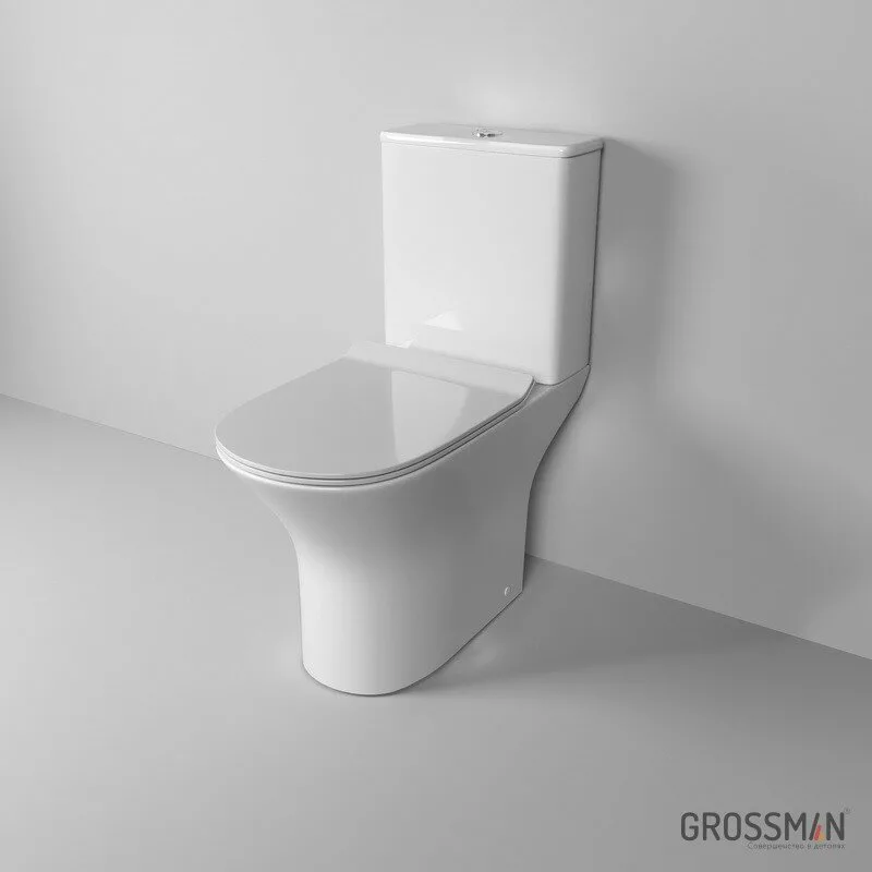 картинка Унитаз-компакт Grossman Classic GR-4465S безободковый с тонкой крышкой 