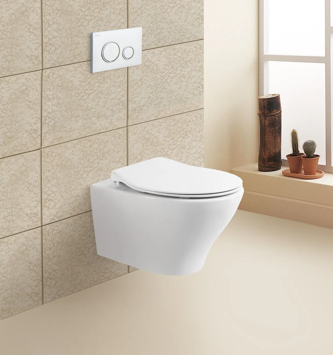 картинка Унитаз подвесной безободковый BelBagno ACQUA BB340CHR/BB2020SC 