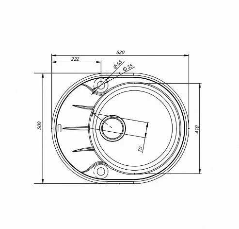 картинка Мойка кухонная из искусственного гранита IDDIS Kitchen G K17C621i87 