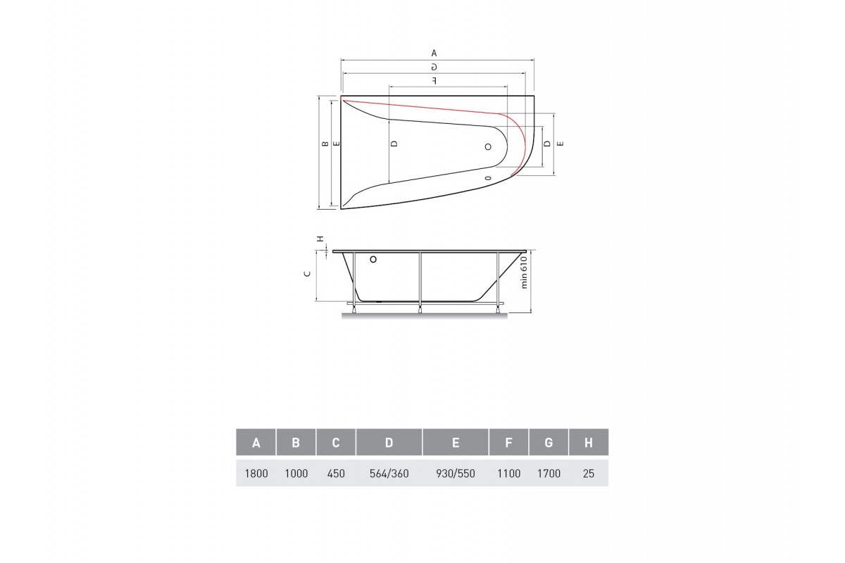 картинка Акриловая ванна Vayer Boomerang 160x90 L 