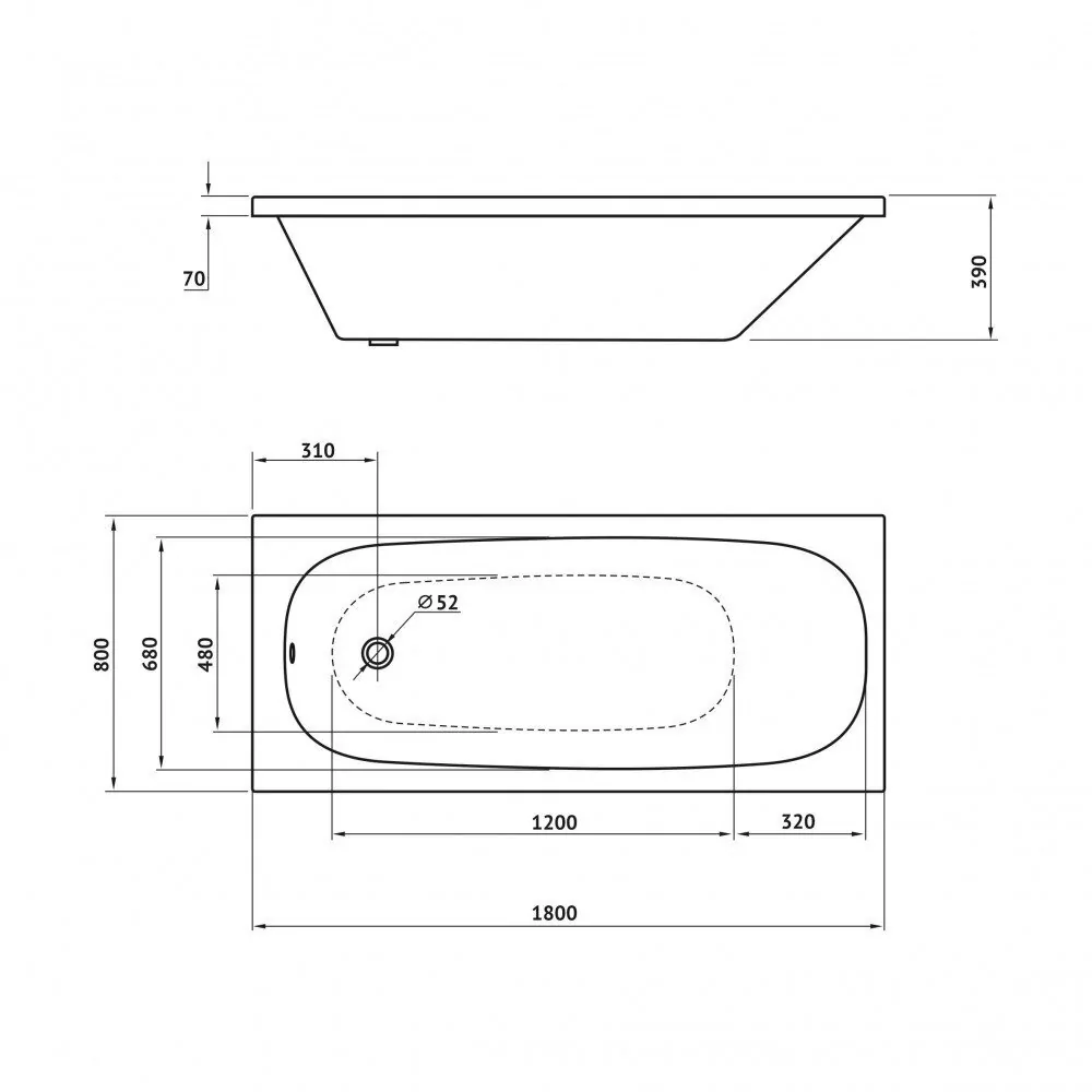 картинка Ванна акриловая Berges NELU 180x80 комплект 