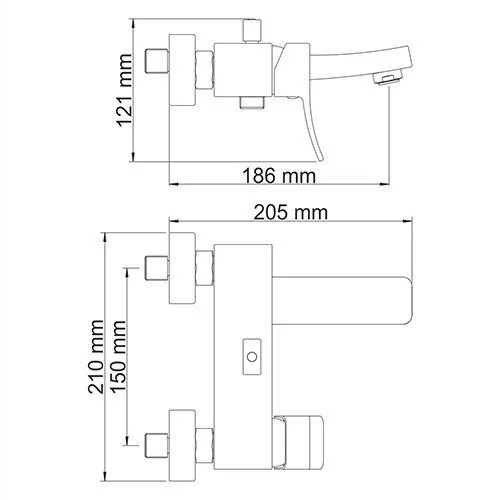 картинка Смеситель для ванны с коротким изливом WasserKRAFT Exter 1601 