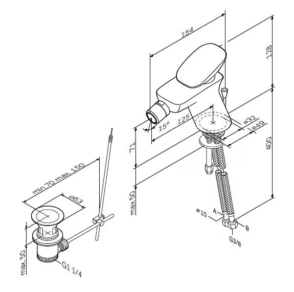 картинка Смеситель для биде AM.PM Spirit V2.0 F70A83100 