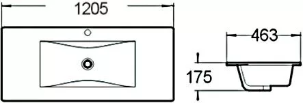 картинка Раковина керамическая SantiLine SL-2102 (120) 