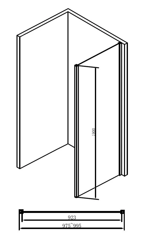 фото Душевая перегородка ABBER Schwarzer Diamant AG100BS 