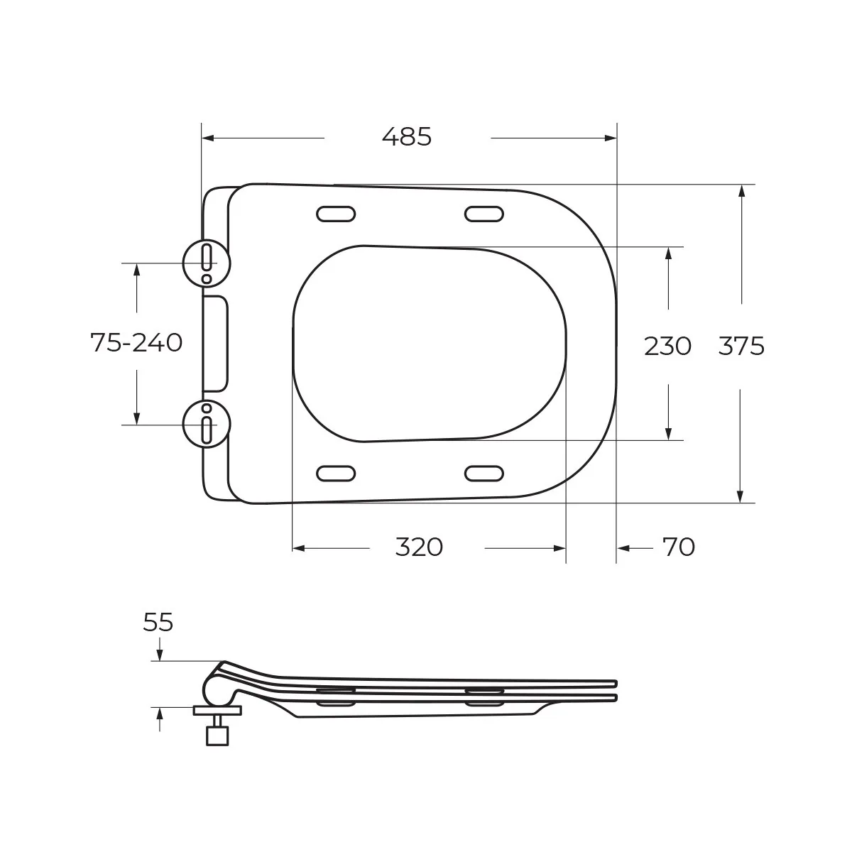 картинка Унитаз подвесной безободковый BelBagno SELA черный BB3201CHR-MB/BB3201SC-MB 