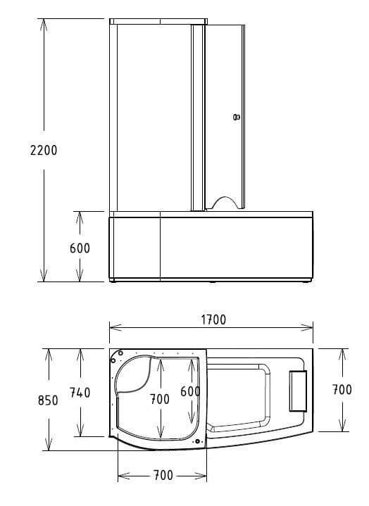 картинка Акриловая ванна Gemy G8040 C L 