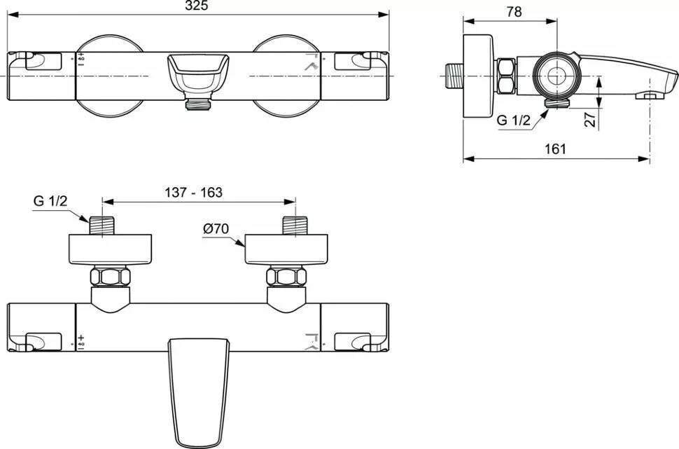 картинка Смеситель Ideal Standard A7223AA для ванны с душем 