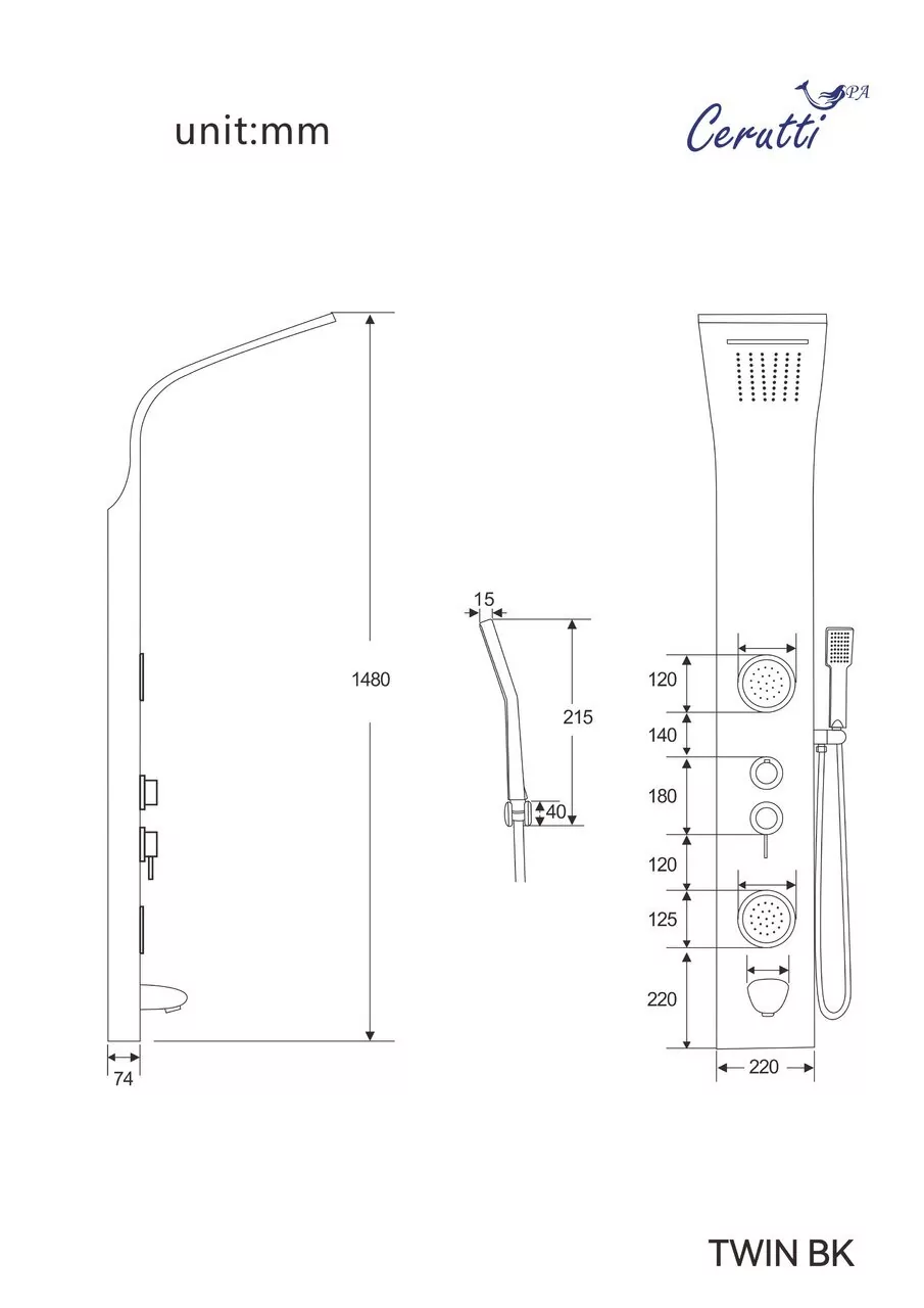 картинка Панель душевая Ceruttispa TWIN BR CT9988 