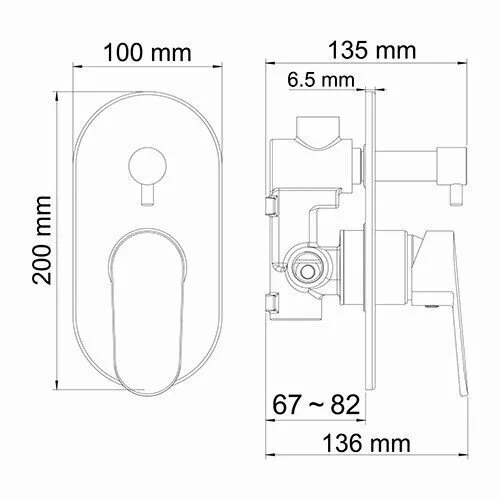 картинка Смеситель для ванны и душа WasserKRAFT Donau 5341 