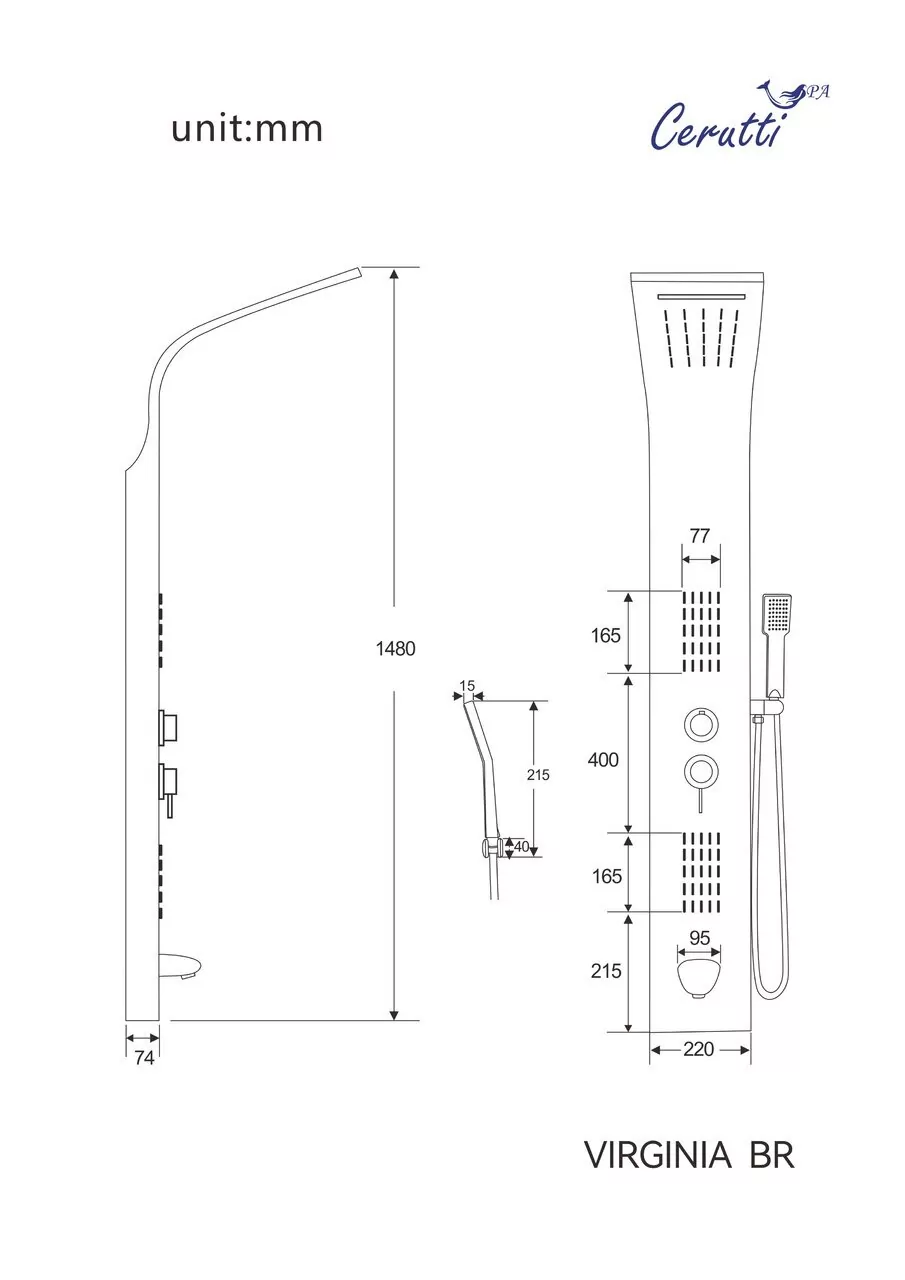 картинка Панель душевая Ceruttispa VIRGINIA BR CT9983 