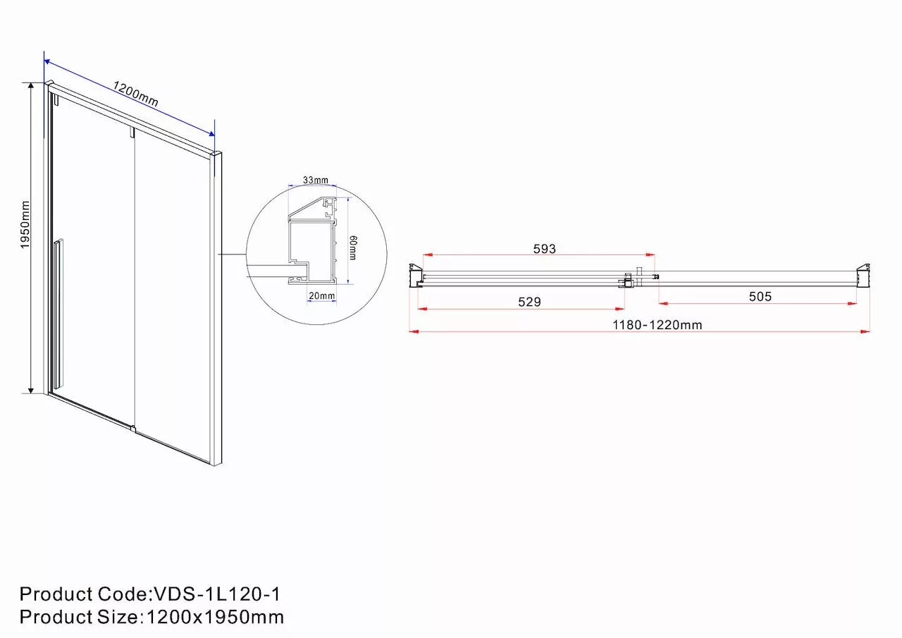 фото Душевая дверь Vincea Lugano VDS-1L120CLB-1 