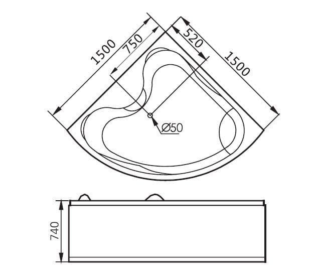 картинка Акриловая ванна Gemy G9041 O 