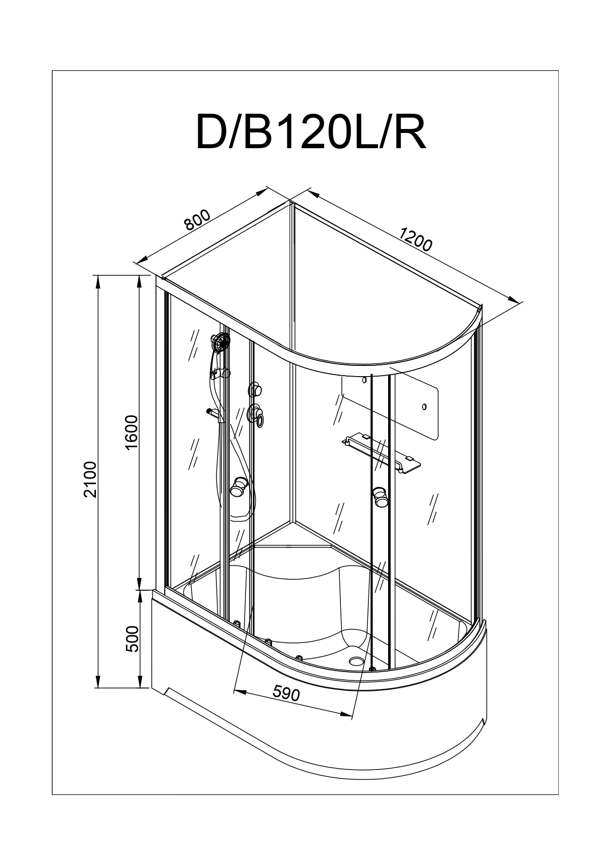 картинка Душевая кабина AvaCan D120 L 