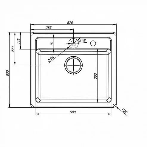 картинка Мойка кухонная из искусственного гранита IDDIS Vane G V04S571i87 