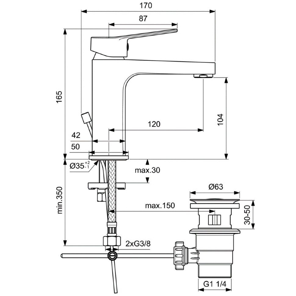 картинка Смеситель для раковины Ideal Standard ENTELLA BC232AA 