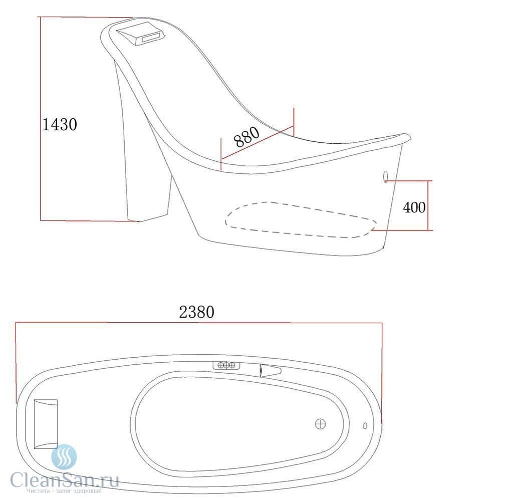 картинка Акриловая ванна Gemy RF1253BG 